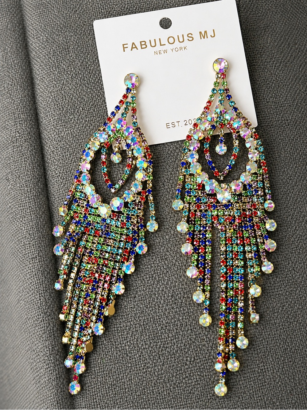 Multi-Colored Dangle Statement Earrings